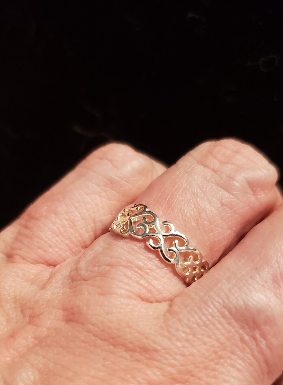 NEW SZ 5 Reversible Silver Ring. Smooth White Silver. Celtic Style. XS Size